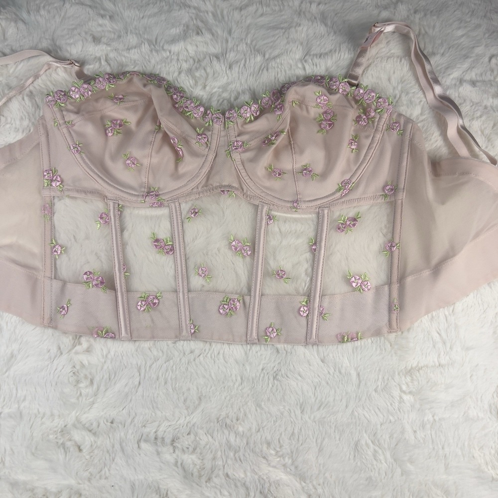 Victoria's Secret Dream Angels Rosebud Embroidery Unlined Strapless Corset 34C - Picture 7 of 7